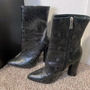 Cape Robbin Faux Snakeskin Heeled Boots
